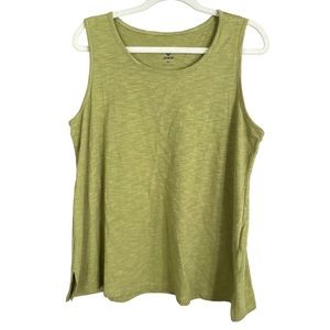 J Jason Wu Cotton Slub Jersey Tank Top Lt Olive Medium
